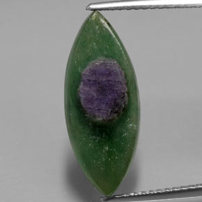 Rubis en Fuchsite Bicolore naturelle Marquise, 3.70 ct, Translucide