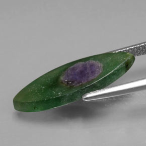 Rubis en Fuchsite Bicolore naturelle Marquise, 3.70 ct, Translucide