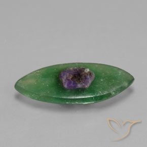 Rubis en fuchsite Multicolore naturelle Marquise, 3.99 ct, Translucide