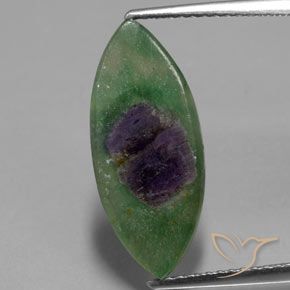 3.31ct Naturel Multicolore Rubis en fuchsite, Marquise, Translucide