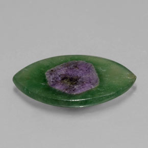 Rubis dans fuchsite bicolore naturelle marquise, 5,48 ct, translucide
