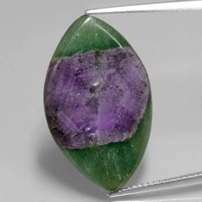 Rubis dans fuchsite bicolore naturelle marquise, 14,59 ct, translucide