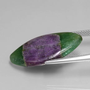 Rubis dans fuchsite bicolore naturelle marquise, 14,59 ct, translucide