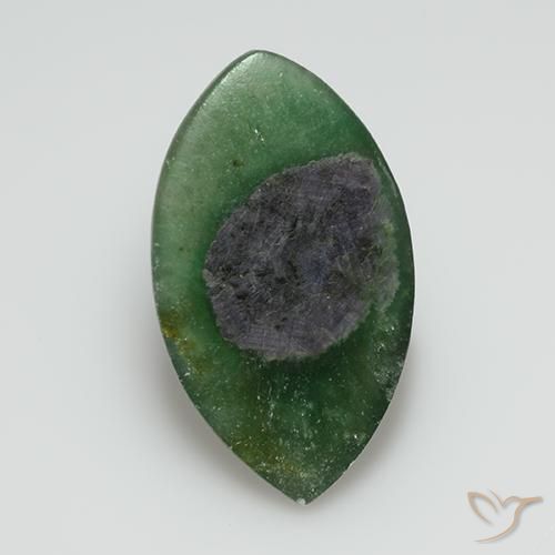 7.95ct Naturel Multicolore Rubis en Fuchsite, Marquise, Translucide