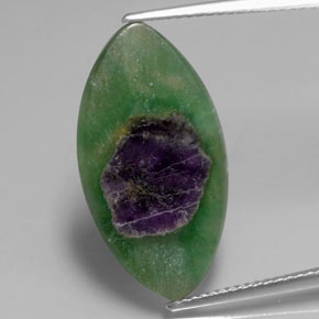Rubis dans fuchsite bicolore naturelle marquise, 6,89 ct, translucide
