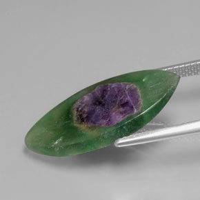 Rubis dans fuchsite bicolore naturelle marquise, 6,89 ct, translucide