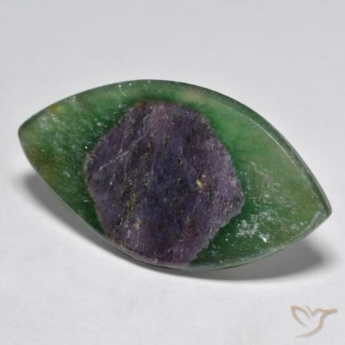 Rubis en Fuchsite Multicolore naturelle Marquise, 12.02 ct, Translucide
