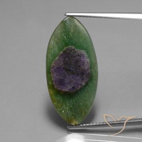 7.98ct Naturel Multicolore Rubis en fuchsite, Marquise, Translucide