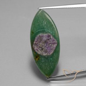 10.40ct Naturel Multicolore Rubis en fuchsite, Marquise, Translucide