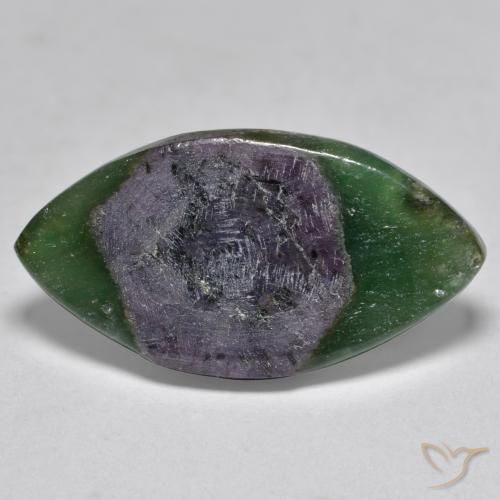 7.88ct Naturel Multicolore Rubis en fuchsite, Marquise, Translucide