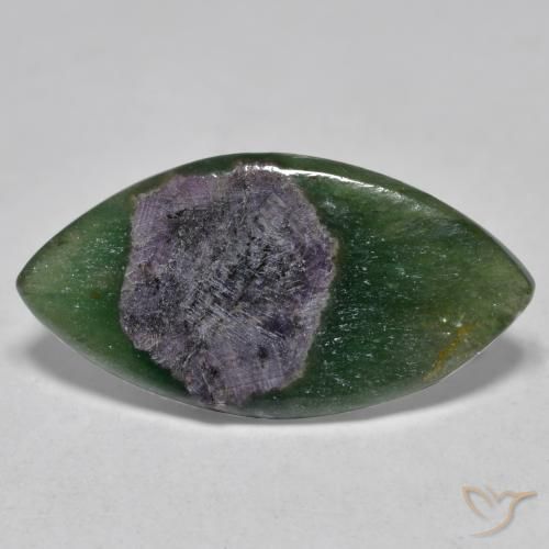 6.63ct Naturel Multicolore Rubis en fuchsite, Marquise, Translucide