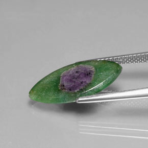 Rubis en Fuchsite Bicolore naturelle Marquise, 4.10 ct, Transparent