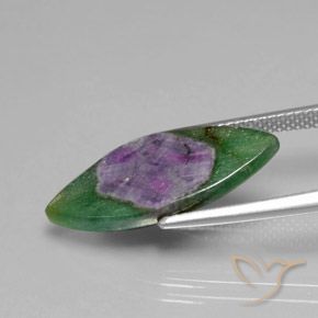 Rubis en fuchsite Multicolore naturelle Marquise, 6.28 ct, Translucide
