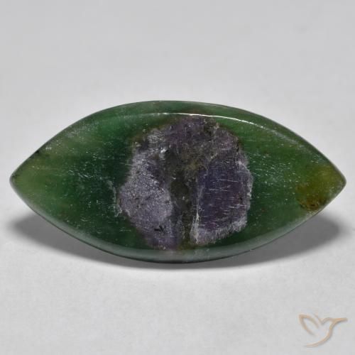 8.39ct Naturel Multicolore Rubis en Fuchsite, Marquise, Translucide