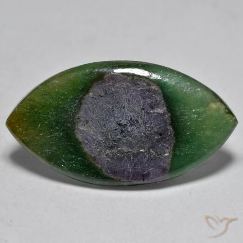 7.95ct Naturel Multicolore Rubis en fuchsite, Marquise, Translucide