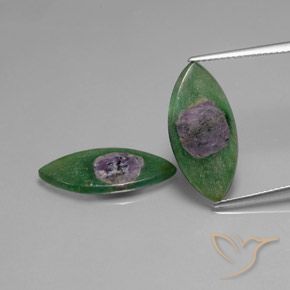 8.67ctw Naturel Multicolore Rubis en Fuchsite, Marquise, Translucide