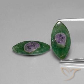 10.12ctw Naturel Multicolore Rubis en fuchsite, Marquise, Translucide