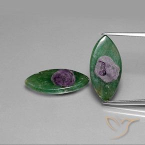 9.77ctw Naturel Multicolore Rubis en fuchsite, Marquise, Translucide