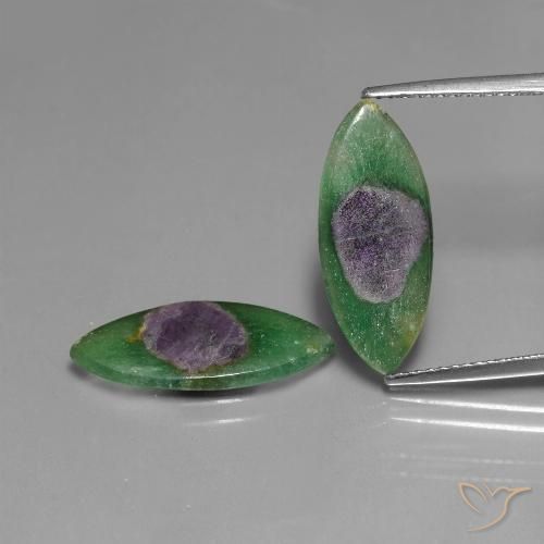 6.33ctw Naturel Multicolore Rubis en fuchsite, Marquise, Translucide