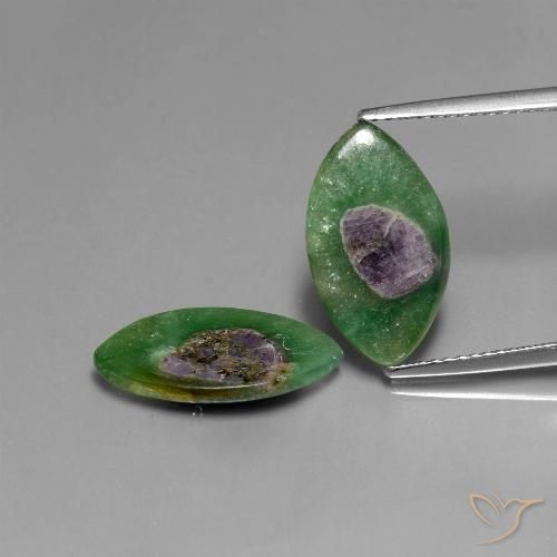 6.30ctw Naturel Multicolore Rubis en fuchsite, Marquise, Translucide