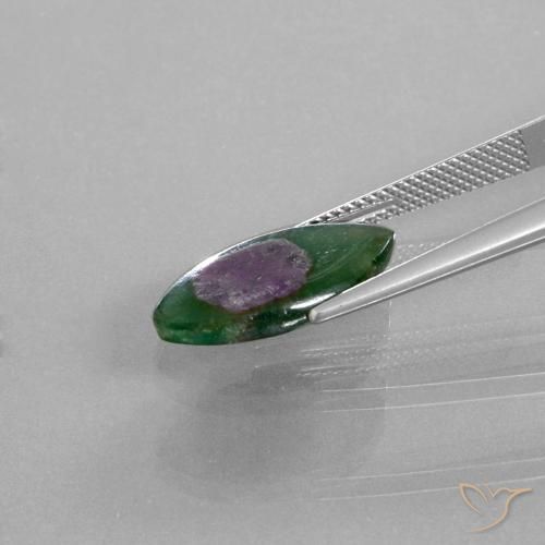 Rubis en fuchsite Multicolore naturelle Marquise, 5.03 ct, Translucide