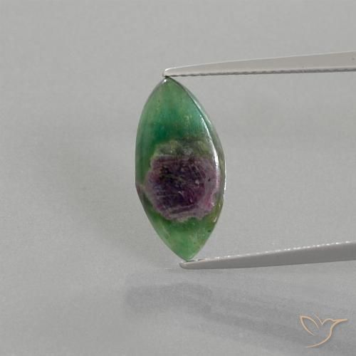 Rubis en fuchsite Multicolore naturelle Marquise, 4.16 ct, Translucide