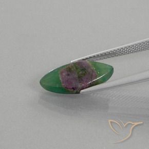 Rubis en fuchsite Multicolore naturelle Marquise, 4.16 ct, Translucide