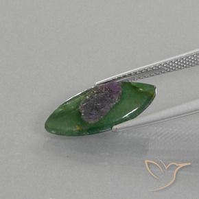Rubis en fuchsite Multicolore naturelle Marquise, 3.20 ct, Translucide