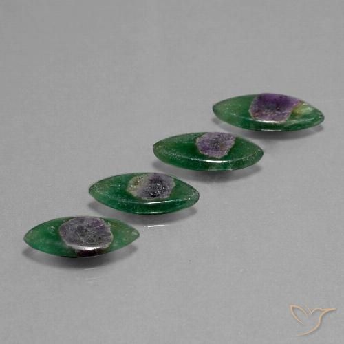 11.44ctw Naturel Multicolore Rubis en Fuchsite, Marquise, Translucide