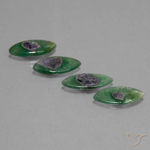 11.26ctw Naturel Multicolore Rubis en Fuchsite, Marquise, Translucide