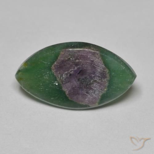 4.91ct Naturel Multicolore Rubis en fuchsite, Marquise, Translucide