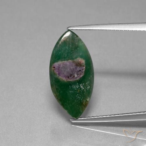 Rubis en fuchsite Multicolore naturelle Marquise, 6.08 ct, Translucide
