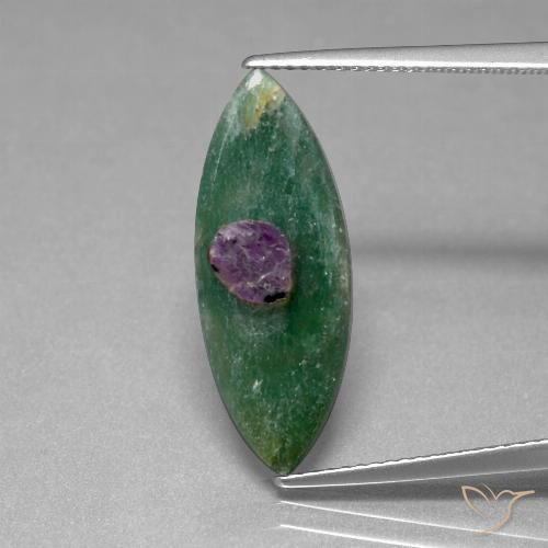 Rubis en fuchsite Multicolore naturelle Marquise, 4.14 ct, Translucide