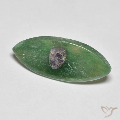 3.87ct Naturel Multicolore Rubis en fuchsite, Marquise, Translucide