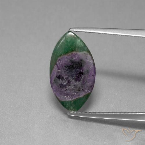 4.70ct Naturel Multicolore Rubis en fuchsite, Marquise, Translucide