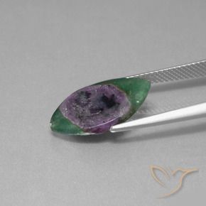 Rubis en fuchsite Multicolore naturelle Marquise, 4.70 ct, Translucide