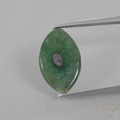 2.99ct Naturel Multicolore Rubis en fuchsite, Marquise, Translucide