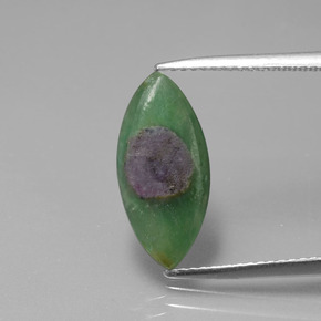 Rubis dans fuchsite bicolore naturelle marquise, 2,38 ct, translucide