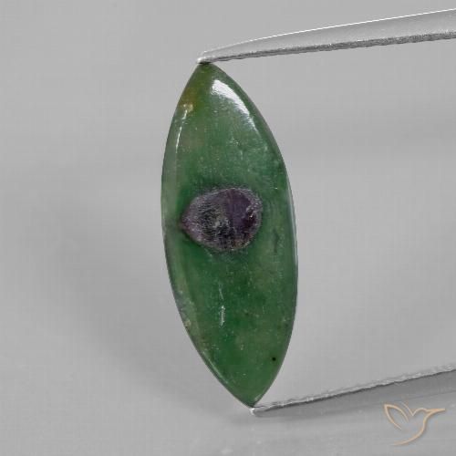 3.00ct Naturel Multicolore Rubis en fuchsite, Marquise, Translucide