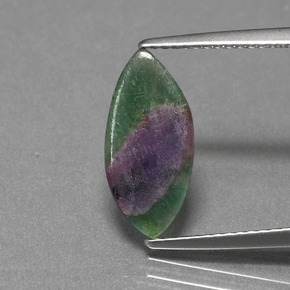 Rubis dans fuchsite bicolore naturelle marquise, 1,30 ct, translucide