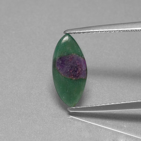 Rubis dans fuchsite bicolore naturelle marquise, 1,24 ct, translucide