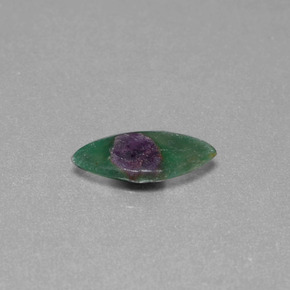 Rubis dans fuchsite bicolore naturelle marquise, 1,24 ct, translucide