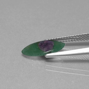 Rubis dans fuchsite bicolore naturelle marquise, 1,24 ct, translucide