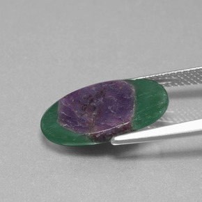 Rubis en Fuchsite Multicolore naturelle Coupe ovale, 5.28 ct, Translucide