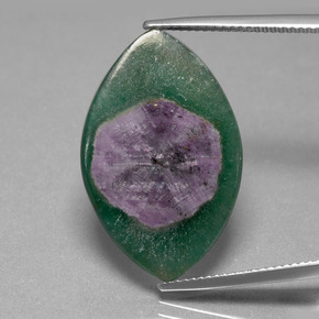 Rubis dans fuchsite bicolore naturelle marquise, 13,47 ct, translucide