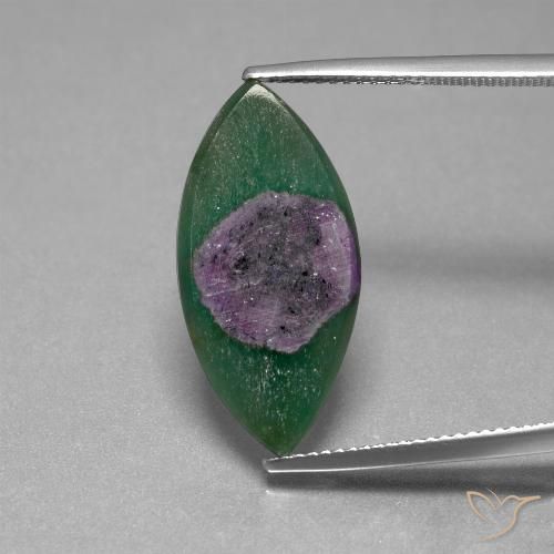 6.70ct Naturel Multicolore Rubis en fuchsite, Marquise, Translucide