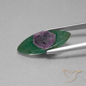 Rubis en fuchsite Multicolore naturelle Marquise, 6.70 ct, Translucide