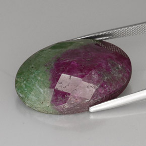 Rubis-Zoisite Multicolore naturelle Coupe ovale, 36.32 ct, Opaque