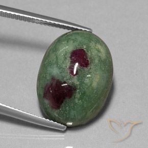 Rubis-Zoisite Multicolore naturelle ovale, 25.50 ct, Opaque