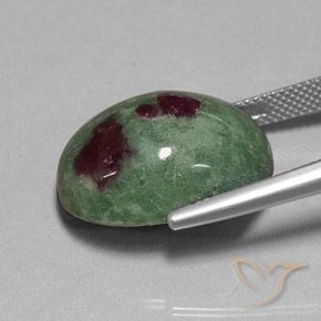 Rubis-Zoisite Multicolore naturelle ovale, 25.50 ct, Opaque